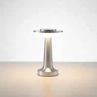 Lysverden brass metal disc-top touch table lamp with 3 brightness levels and 3000K warm light.