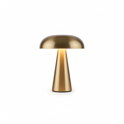 Lysverden brass mushroom table lamp with dome shade, touch control, 4 color temperatures, and 3-level dimming.