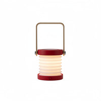 Lysverden collapsible accordion lantern with wood handle, touch control, dimmable, rechargeable. White.