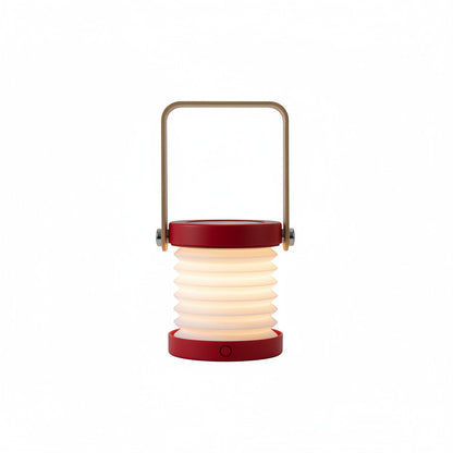 Lysverden collapsible accordion lantern with wood handle, touch control, dimmable, rechargeable. White.