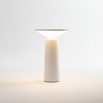 Lysverden Cone modern white ABS touch-controlled dimmable LED table lamp with 3 color temperatures.