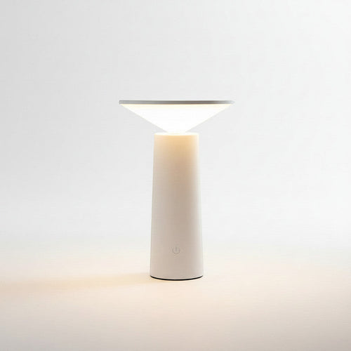 Lysverden Cone modern white ABS touch-controlled dimmable LED table lamp with 3 color temperatures.