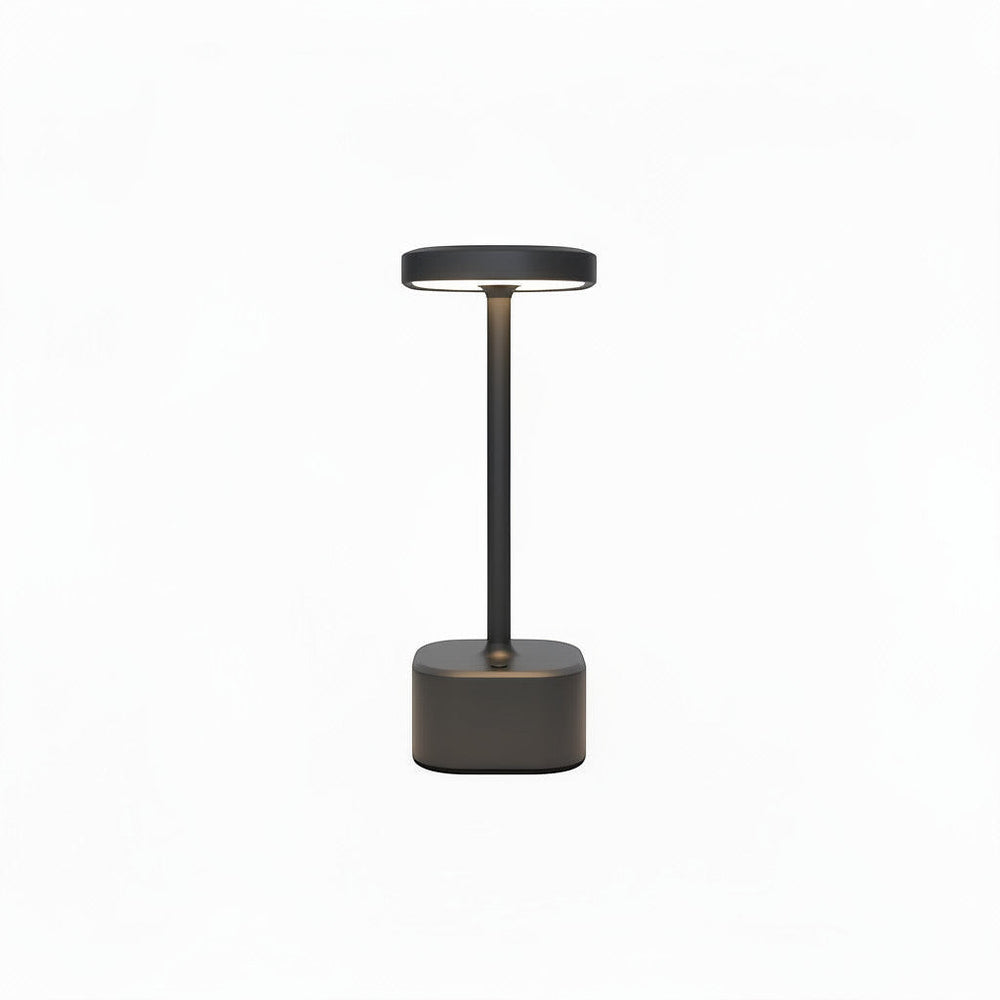 Lysverden cordless table lamp with square top, aluminum finish, touch control, and 4 color temperatures.