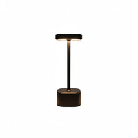 Lysverden cordless square-top table lamp in black aluminum with touch control and 4 color temperatures.