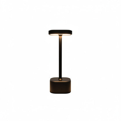 Lysverden cordless square-top table lamp in black aluminum with touch control and 4 color temperatures.