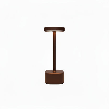 Lysverden cordless square-top table lamp with 4 color temperatures and Qi wireless charging. Dark grey aluminum.