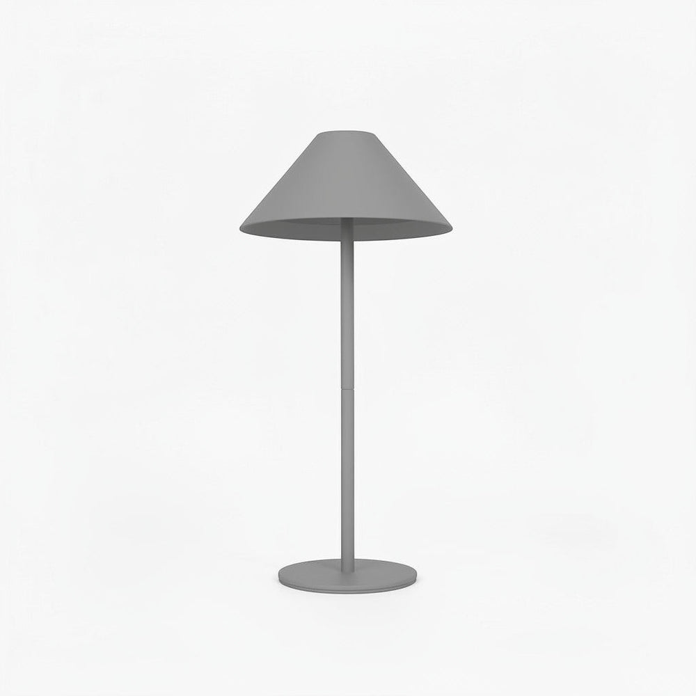 Lysverden cordless table lamp with conical ABS shade, metal base, touch control, dimming, and 3000K warm light.