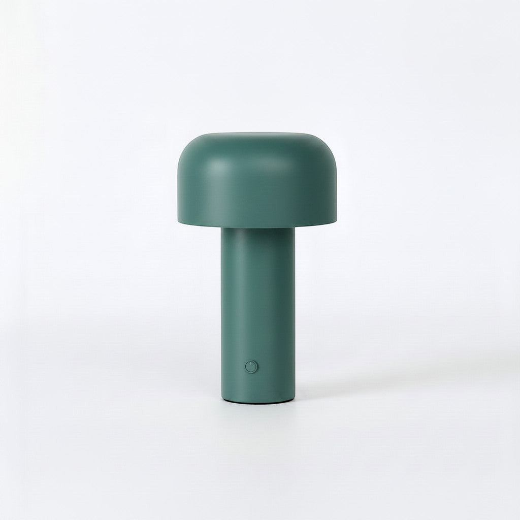 Lysverden dark green metal mushroom-shaped table lamp with touch control and 3 brightness levels.