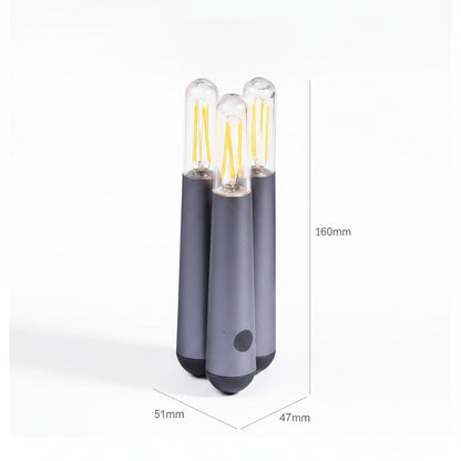 Lysverden Filament-bunt mini-bordlampe with 3 filament bulbs, 4-step dimming, 2200K, PC+ABS, black