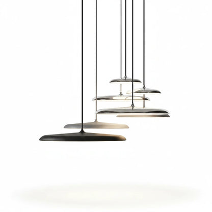 Lysverden minimalistiske flate skivependler i metall med integrert LED i ulike størrelser og finisher