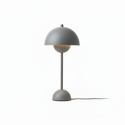 Lysverden Flowerpot table lamp in grey metal with a double-bowl design and E27 socket.