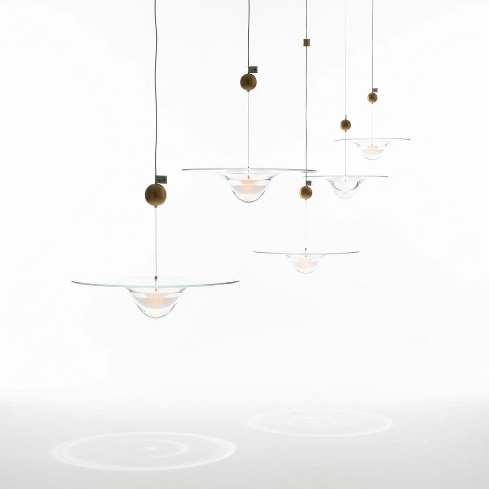 LYS Glasskule pendellampe – klart boblete glass