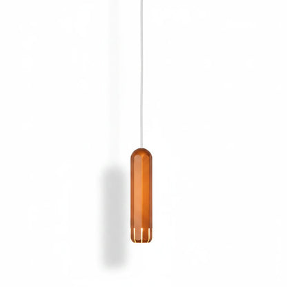 Lysverden minimalist gold aluminium tube pendant light with a sleek cylindrical design for modern interior lighting.