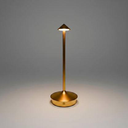 Lysverden slim gold aluminum table lamp with touch control and 3 color temperatures.