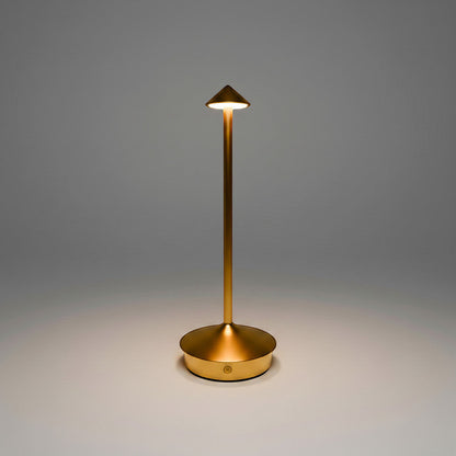 Lysverden slim gold aluminum table lamp with touch control and 3 color temperatures.
