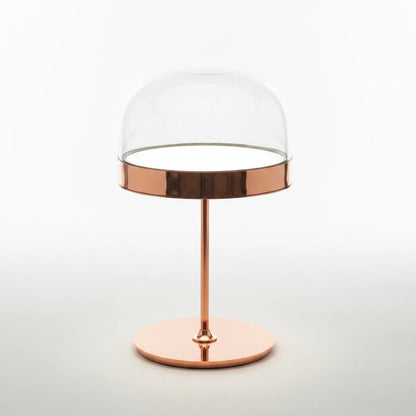 Lysverden elegant table lamp with a gold metallic base and a clear glass dome shade for modern interior lighting.