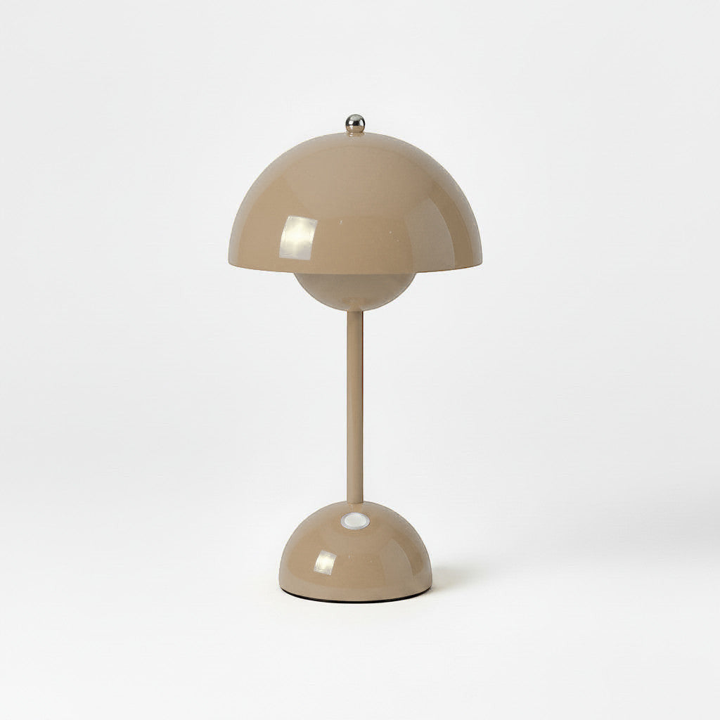 Lysverden gråbeige trådløs touch-bordlampe inspirert av Flowerpot-design, i PC, med dimbart lys.