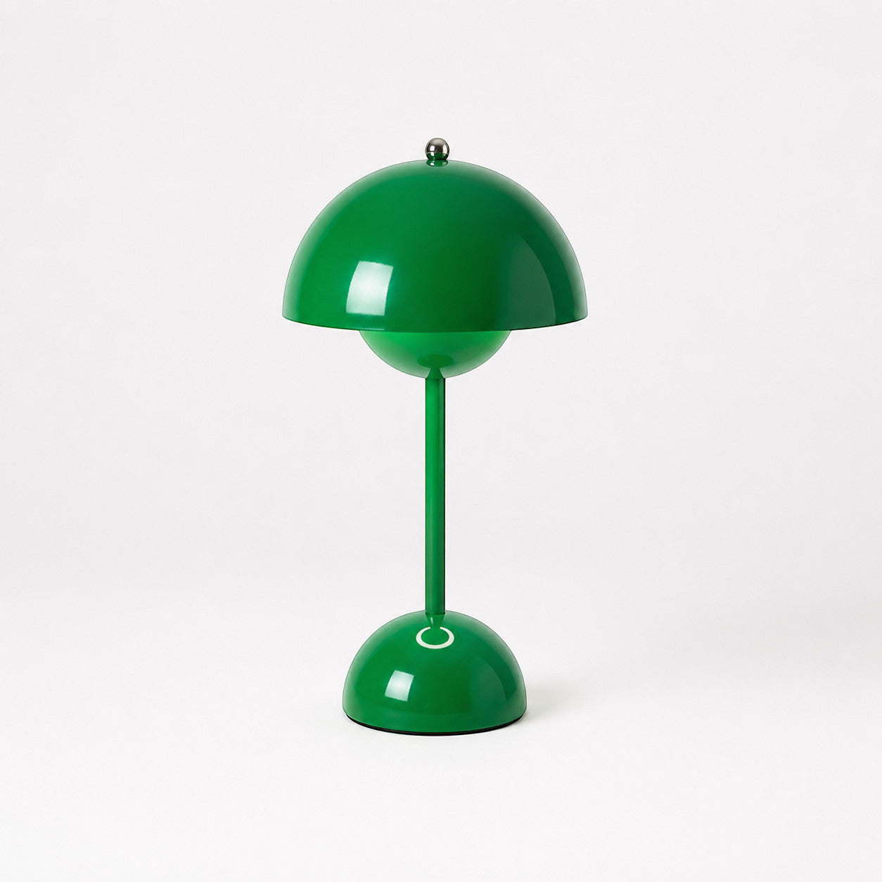 Lysverden green cordless touch table lamp inspired by Flowerpot design, made of PC, with dimmable light.