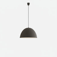 Lysverden grey ribbed dome pendant light with a minimalist Nordic design for dining or kitchen spaces.