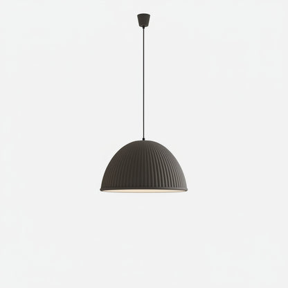 Lysverden grey ribbed dome pendant light with a minimalist Nordic design for dining or kitchen spaces.