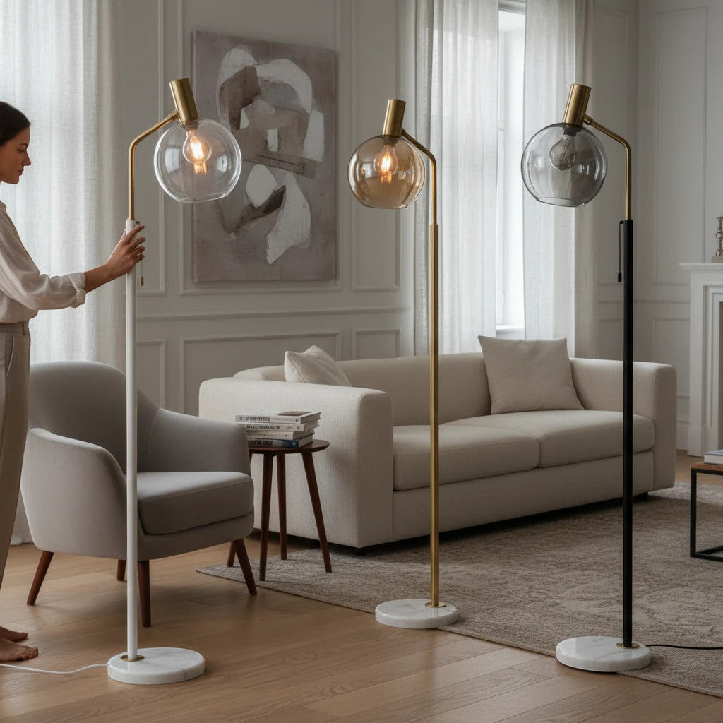 LYS Kulelampe med marmorfot