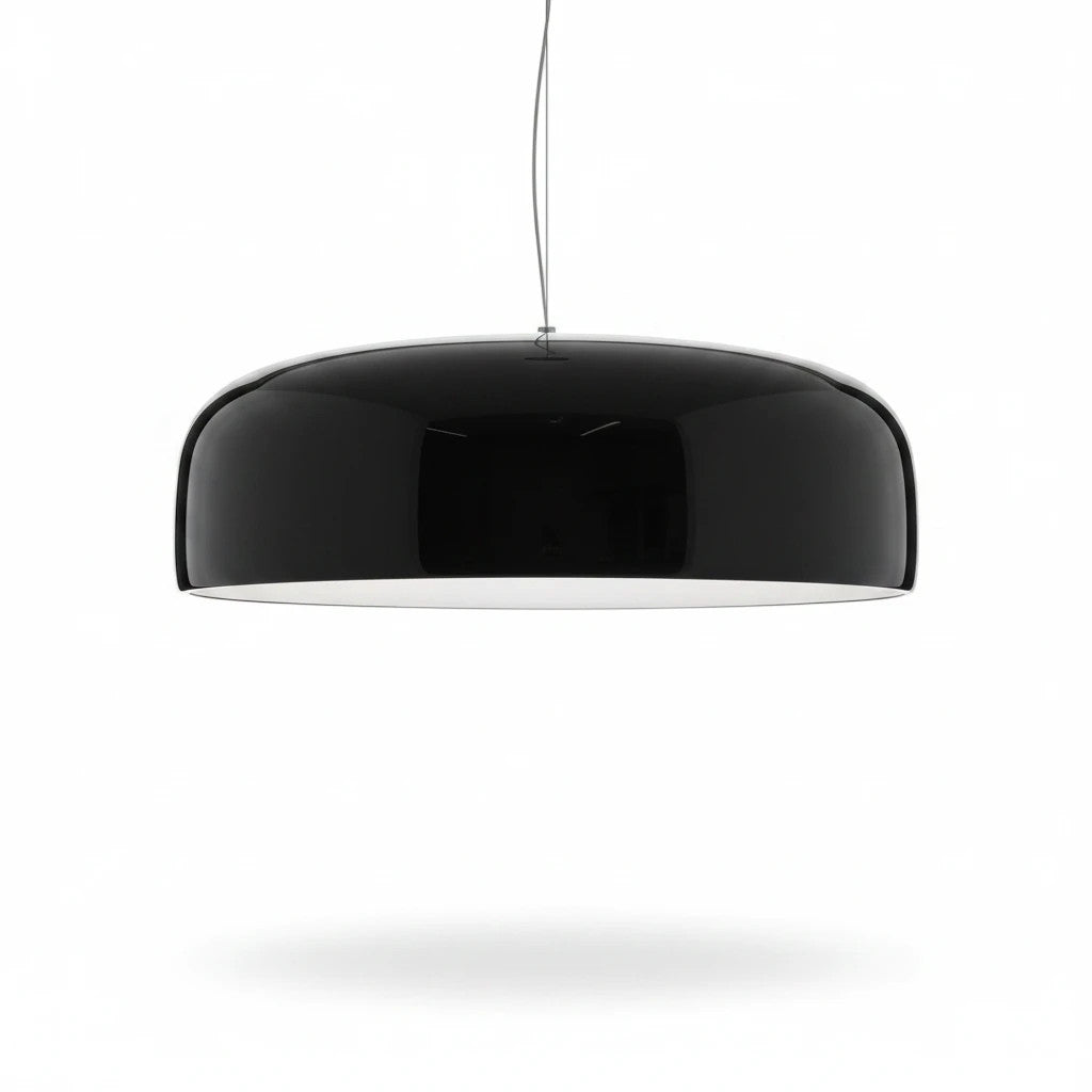 Lysverden Kuppelpendel black glossy metal dome pendant light with a minimalist Scandinavian design