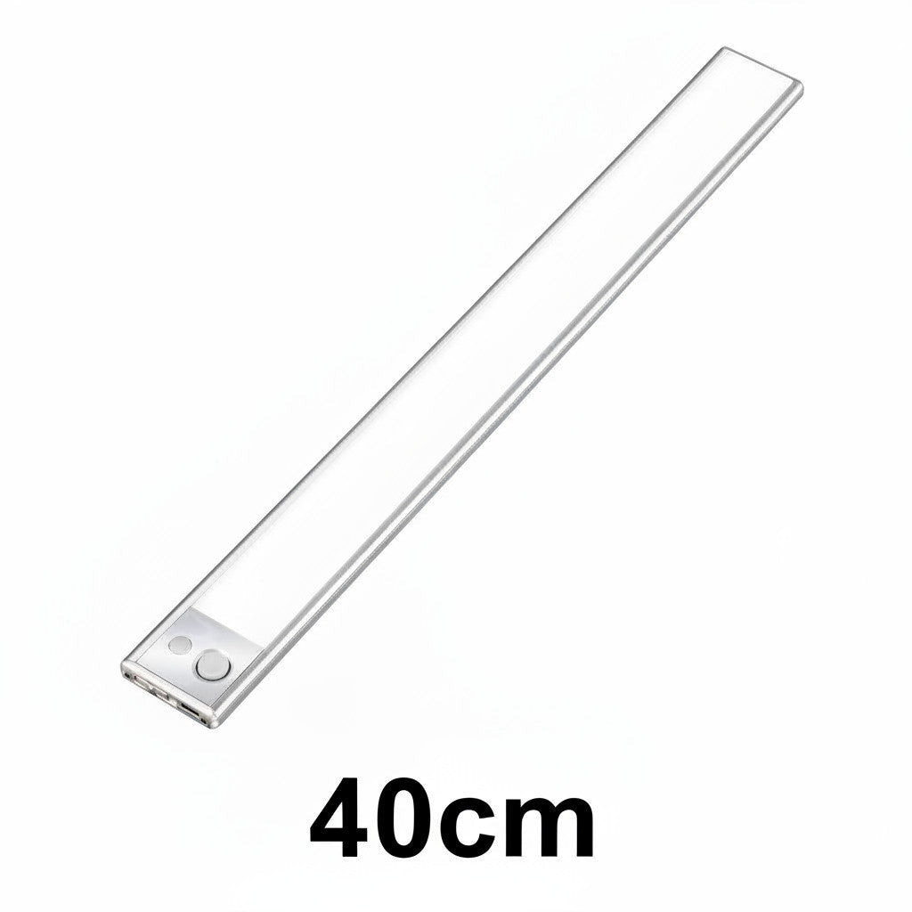 Lysverden 40cm LED under cabinet light with motion sensor, USB-C rechargeable, brushed aluminum