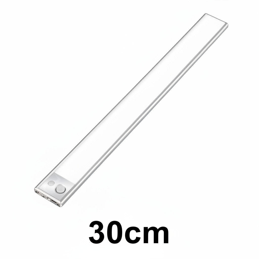 Lysverden 30cm LED cabinet light with motion sensor, USB-C rechargeable, brushed aluminum