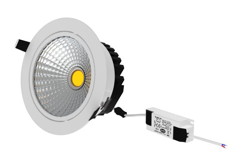 LED COB innfelt downlight premium, dimbar og justerbar
