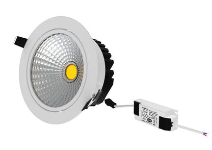 LED COB innfelt downlight premium, dimbar og justerbar