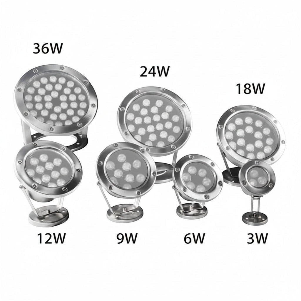 LED hagespyd-spot SUW i rustfritt stål – innfelt / spyd, 6 fargetemperaturer
