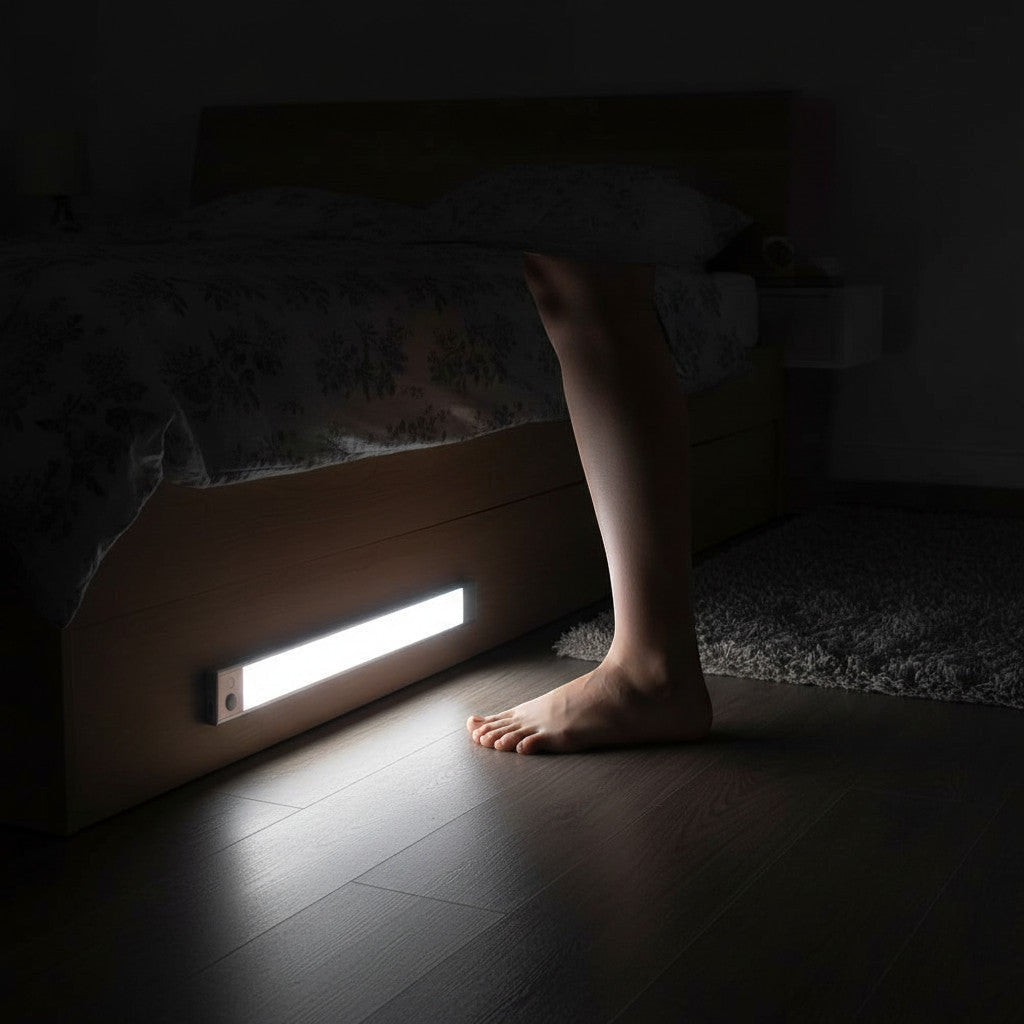 Lysverden LED under-cabinet light with motion sensor, USB-C rechargeable, brushed aluminum, 120lm, 4000K