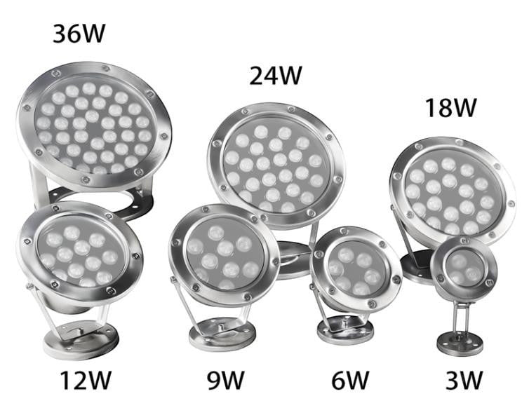 LED Hagespyd-spot SUW i rustfritt stål med spyd, 6 effektvarianter