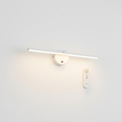 Lysverden white linear wall lamp, 40 cm, with adjustable 330° angle, touch control, and remote. 5200 mAh battery.