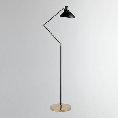 Lysverden LYS floor lamp in matte black with an adjustable shade and elegant brass base for modern interiors.