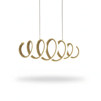 Lysverden LYS ringpendel med moderne spiraldesign i hvit metall og akryl som gir elegant LED-belysning.