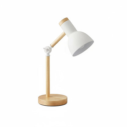 Lysverden macaron desk lamp in sage green with adjustable head and natural wood base. Modern Nordic style.