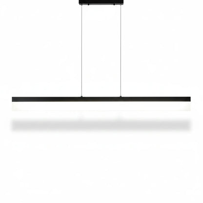 Lysverden minimalist black linear LED pendant light with a slim profile for modern kitchen island lighting.
