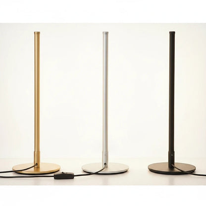 Lysverden minimalist LED floor lamps in gold, silver, and black metal, featuring a slim rod design for modern interiors.