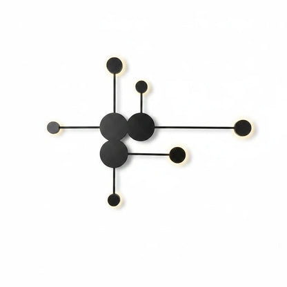 Lysverden Molekyl sputnik wall lamp in black metal with integrated LED light points for modern interior design.