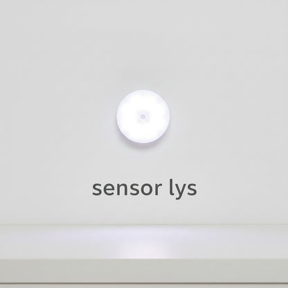 Lysverden white circular motion-sensor LED night light with magnetic mount, portable and rechargeable.