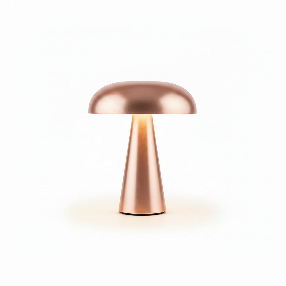 Lysverden mushroom table lamp in bronze aluminum with touch control, 4 color temperatures, and 3-level dimming.