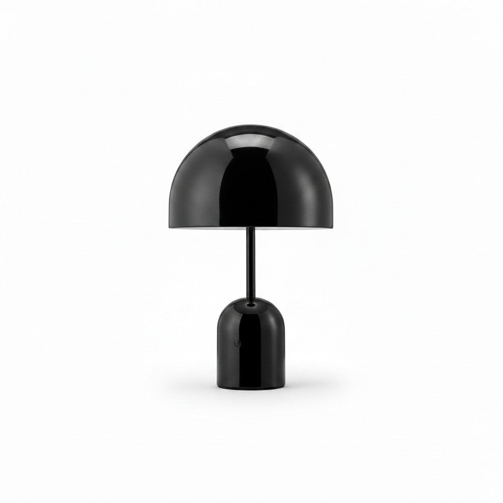 Lysverden mushroom-shaped rechargeable metal table lamp in copper with touch control and dimmable light.