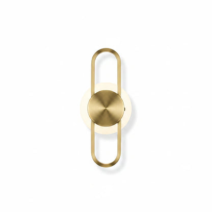 Lysverden Nordic wall lamp with a brushed gold metal frame and adjustable circular spotlight for modern interiors