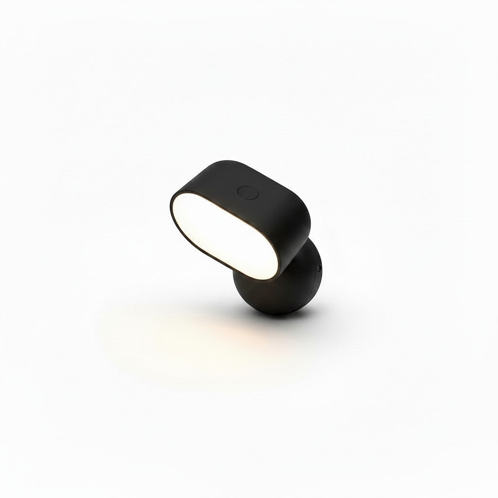 Lysverden white oval LED wall spot with 360° rotation, RGB colors, and remote control. Dimmable.