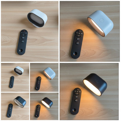 Lysverden oval wall spot light with 360 rotation, RGB colors, and remote control. Made of ABS+PC.