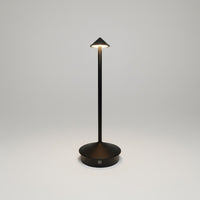 Lysverden Pinnacle slim black aluminum LED table lamp with touch control and adjustable color temperature.