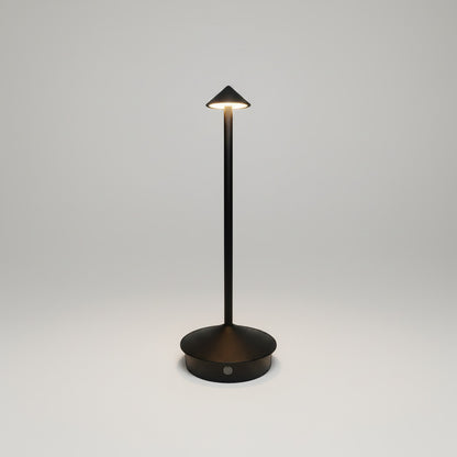 Lysverden Pinnacle slim black aluminum LED table lamp with touch control and adjustable color temperature.