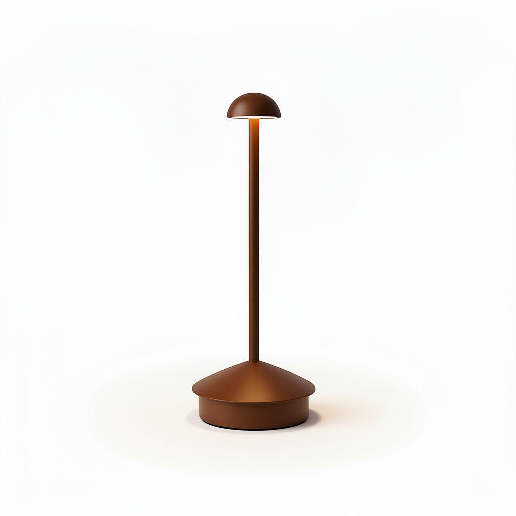 Lysverden Pinnacle desk lamp in anodized aluminum with a dome shade, touch control, and 4 color temperatures.