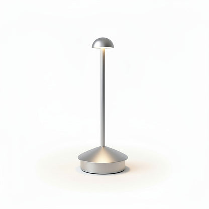 Lysverden Pinnacle desk lamp in anodized aluminum with a dome top, touch controls, and 4 color temperatures.